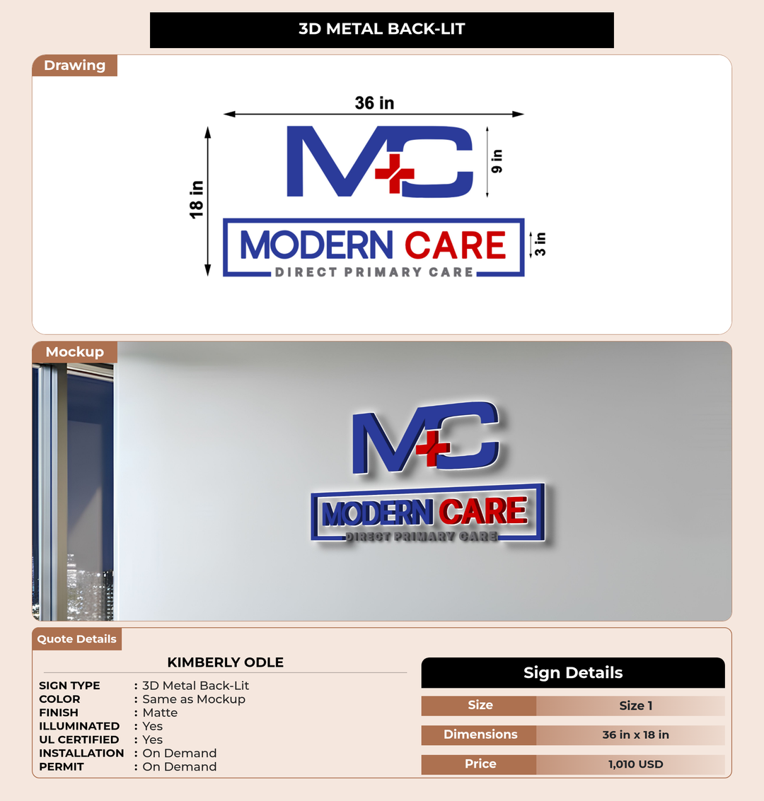 CUSTOM MOCKUP SIGN FOR Kimberly Odle