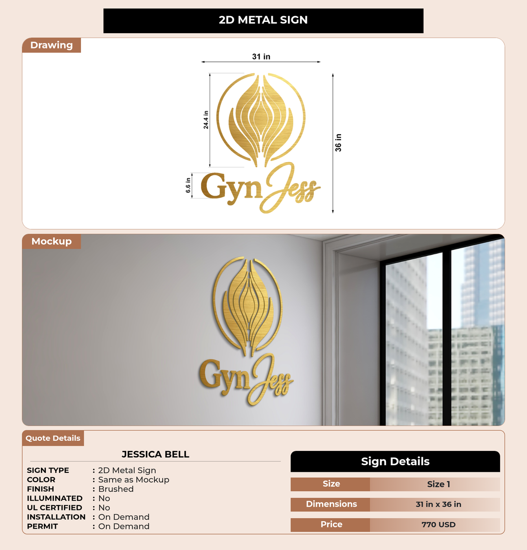 CUSTOM MOCKUP SIGN FOR Jessica Bell