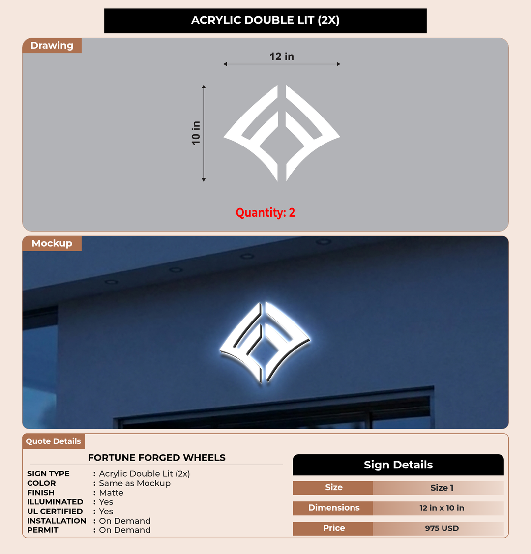 CUSTOM MOCKUP SIGN FOR Fortune Forged Wheels