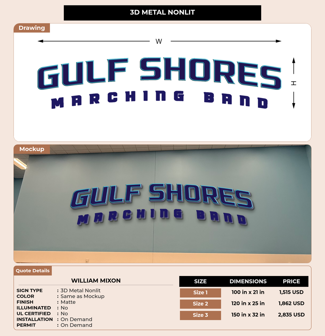 CUSTOM MOCKUP SIGN FOR William Mixon
