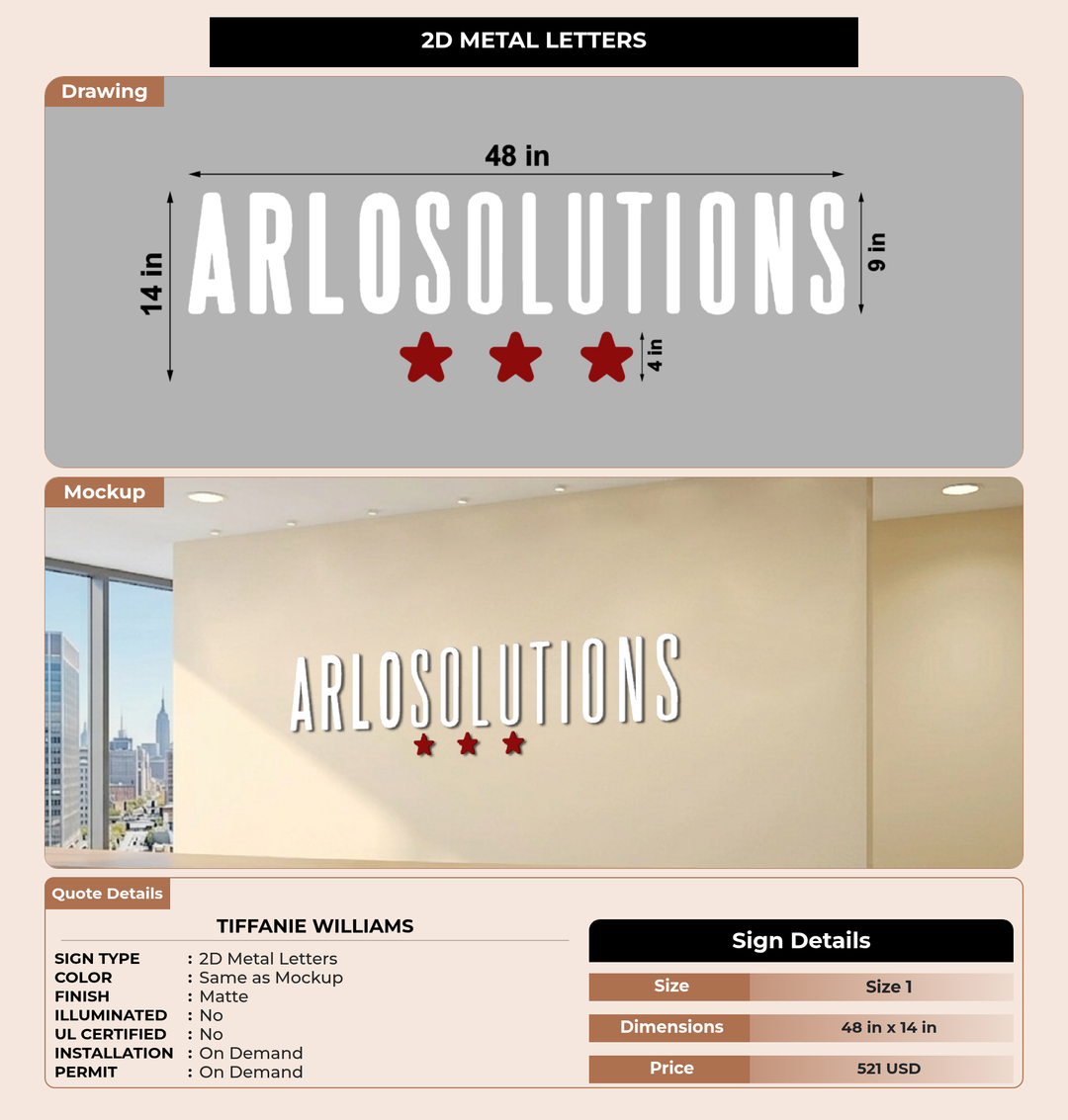 CUSTOM MOCKUP SIGN FOR Tiffanie Williams