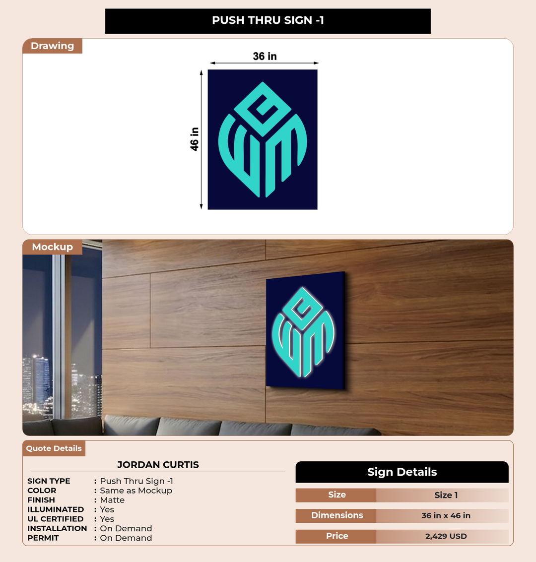 CUSTOM MOCKUP SIGN FOR Jordan  Curtis