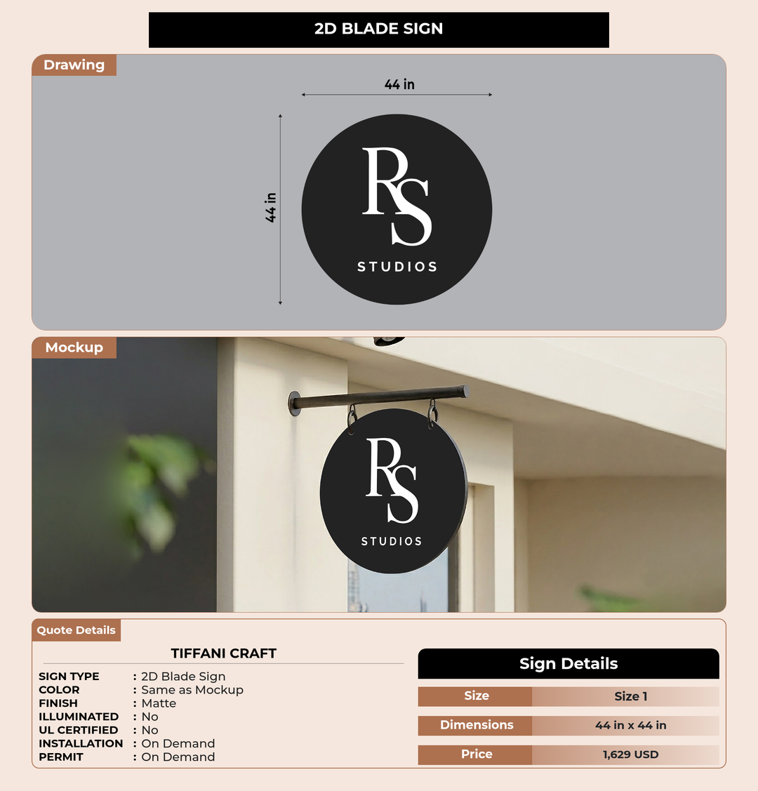 CUSTOM MOCKUP SIGN FOR Tiffani Craft