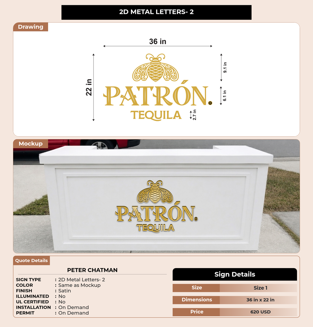CUSTOM MOCKUP SIGN FOR Peter Chatman