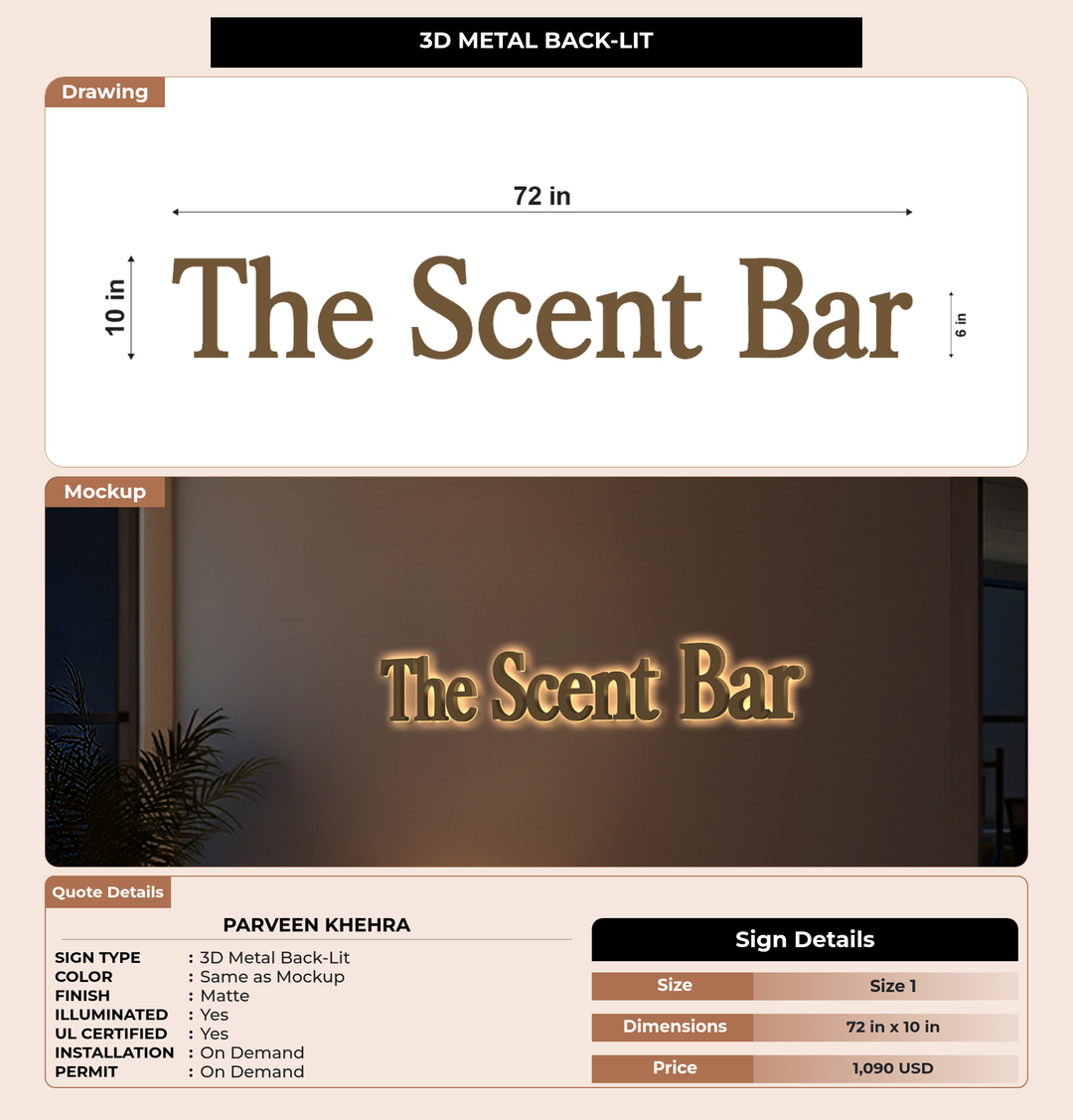 CUSTOM MOCKUP SIGN FOR Parveen Khehra
