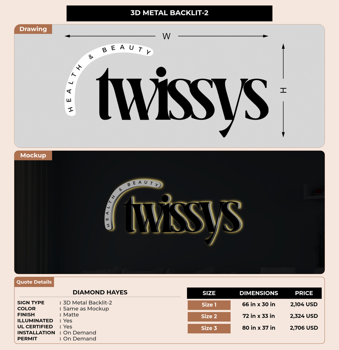 CUSTOM MOCKUP SIGN FOR Diamond Hayes