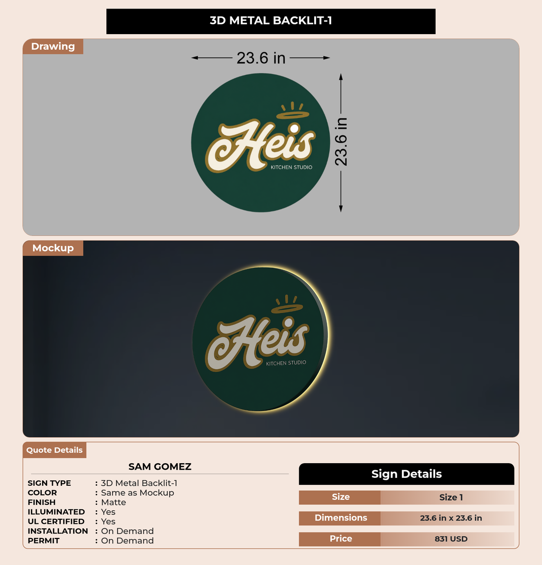 CUSTOM MOCKUP SIGN FOR Sam Gomez