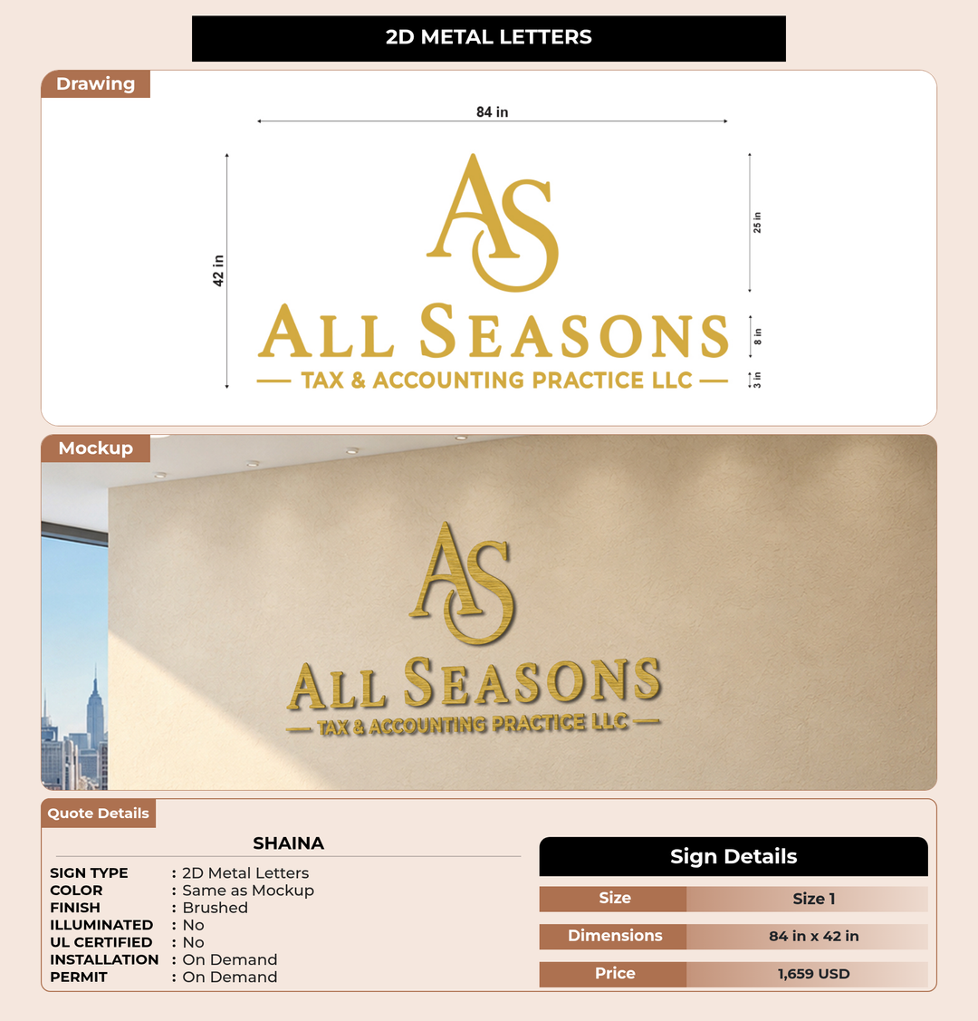 CUSTOM MOCKUP SIGN FOR Shaina