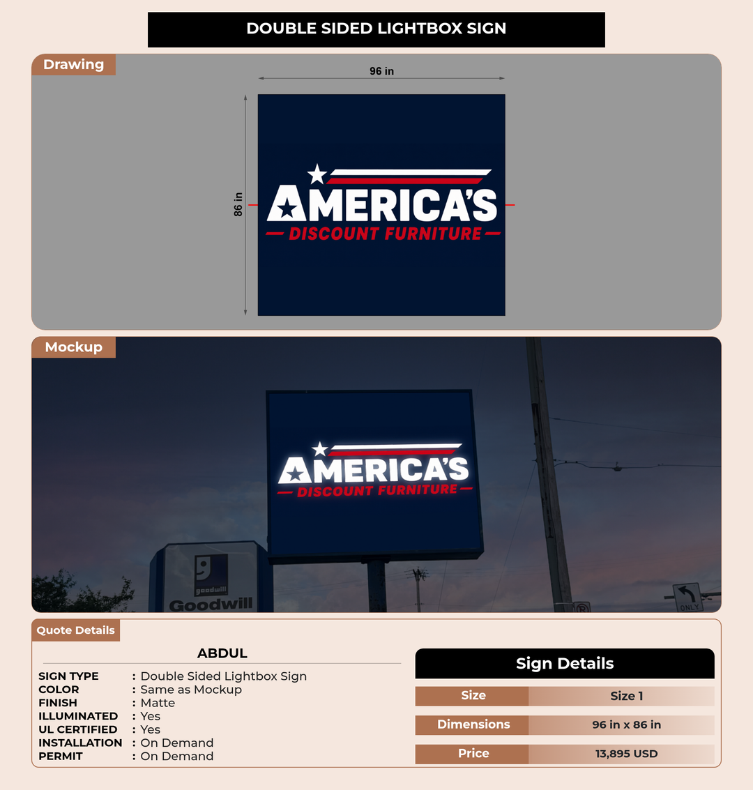 CUSTOM MOCKUP SIGN FOR Abdul