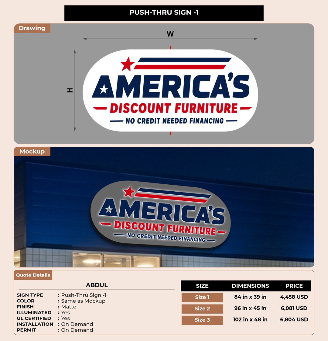 CUSTOM MOCKUP SIGN FOR Abdul
