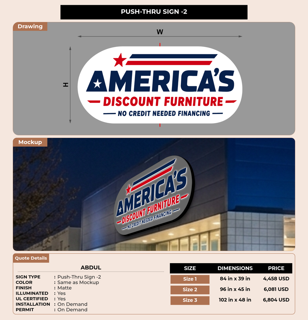 CUSTOM MOCKUP SIGN FOR Abdul