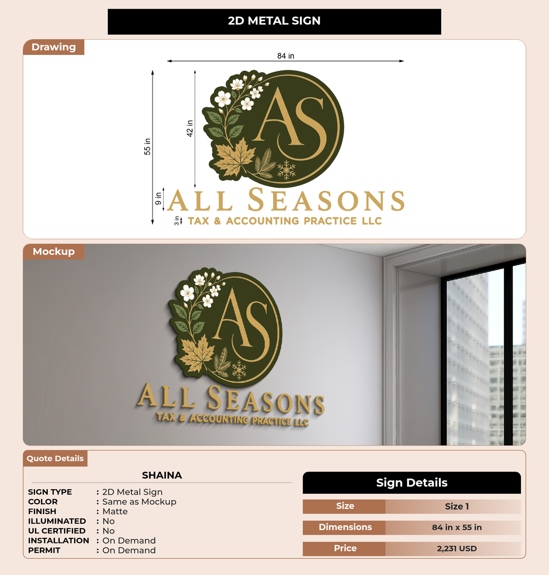 CUSTOM MOCKUP SIGN FOR Shaina