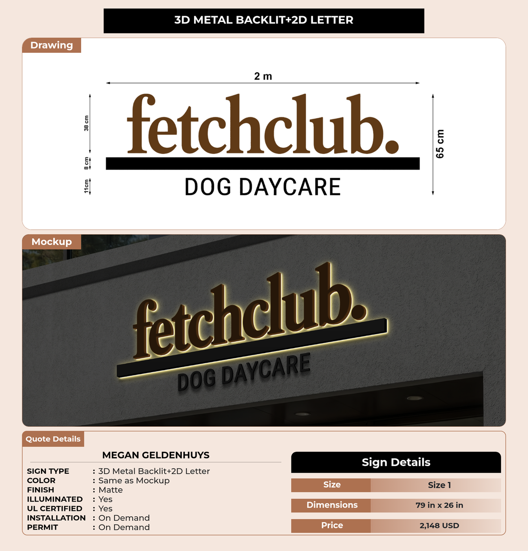 CUSTOM MOCKUP SIGN FOR Megan Geldenhuys