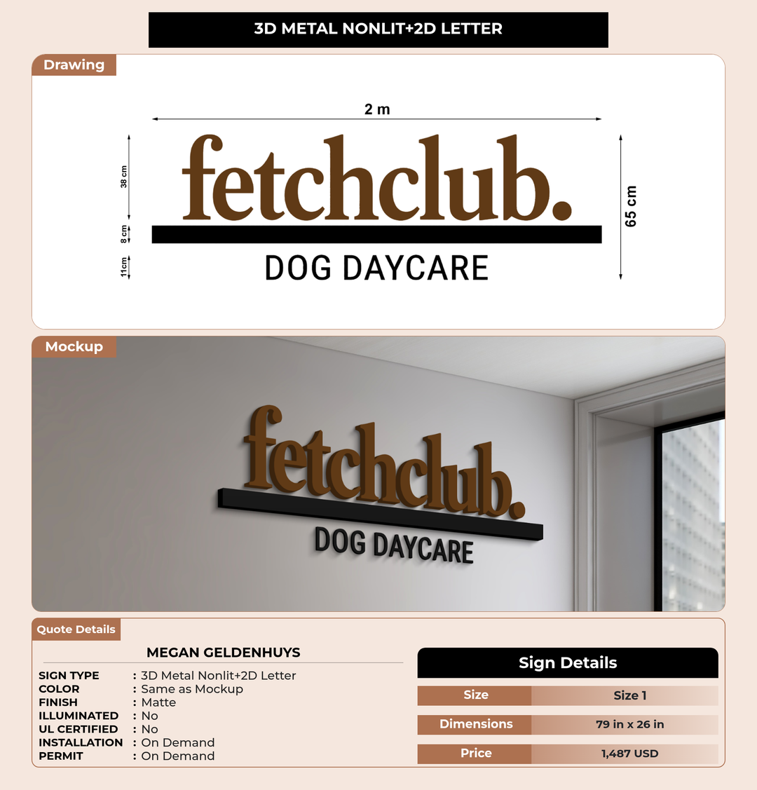 CUSTOM MOCKUP SIGN FOR Megan Geldenhuys