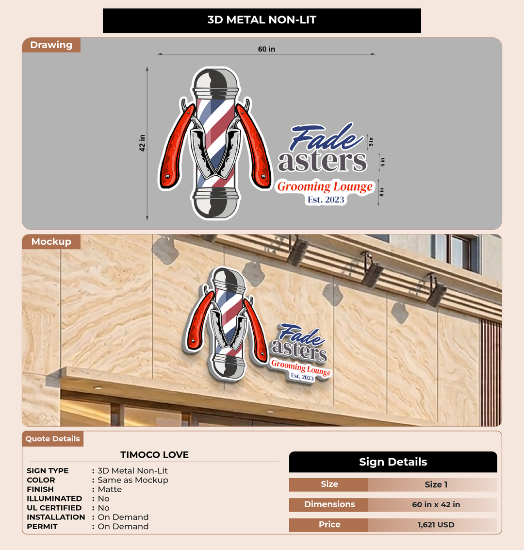 CUSTOM MOCKUP SIGN FOR Timoco Love