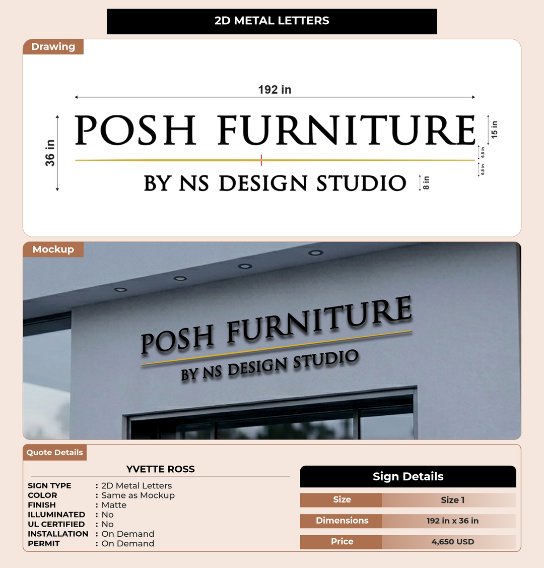 CUSTOM MOCKUP SIGN FOR Yvette Ross