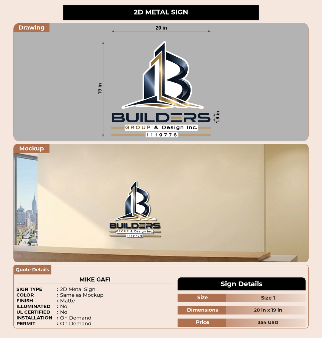 CUSTOM MOCKUP SIGN FOR Mike Gafi