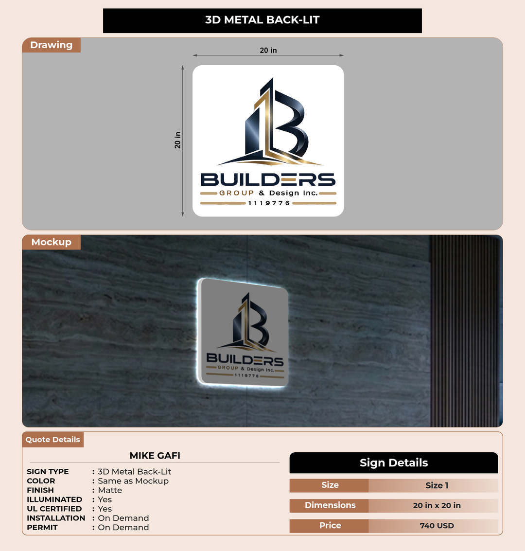 CUSTOM MOCKUP SIGN FOR Mike Gafi