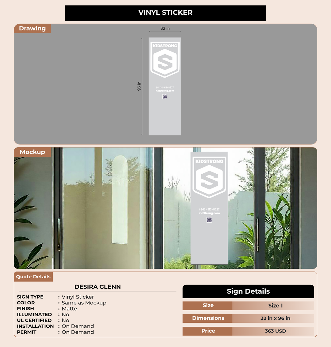 CUSTOM MOCKUP SIGN FOR Desira Glenn