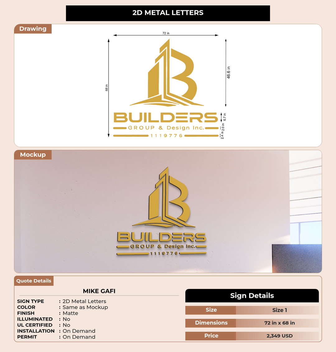 CUSTOM MOCKUP SIGN FOR Mike Gafi