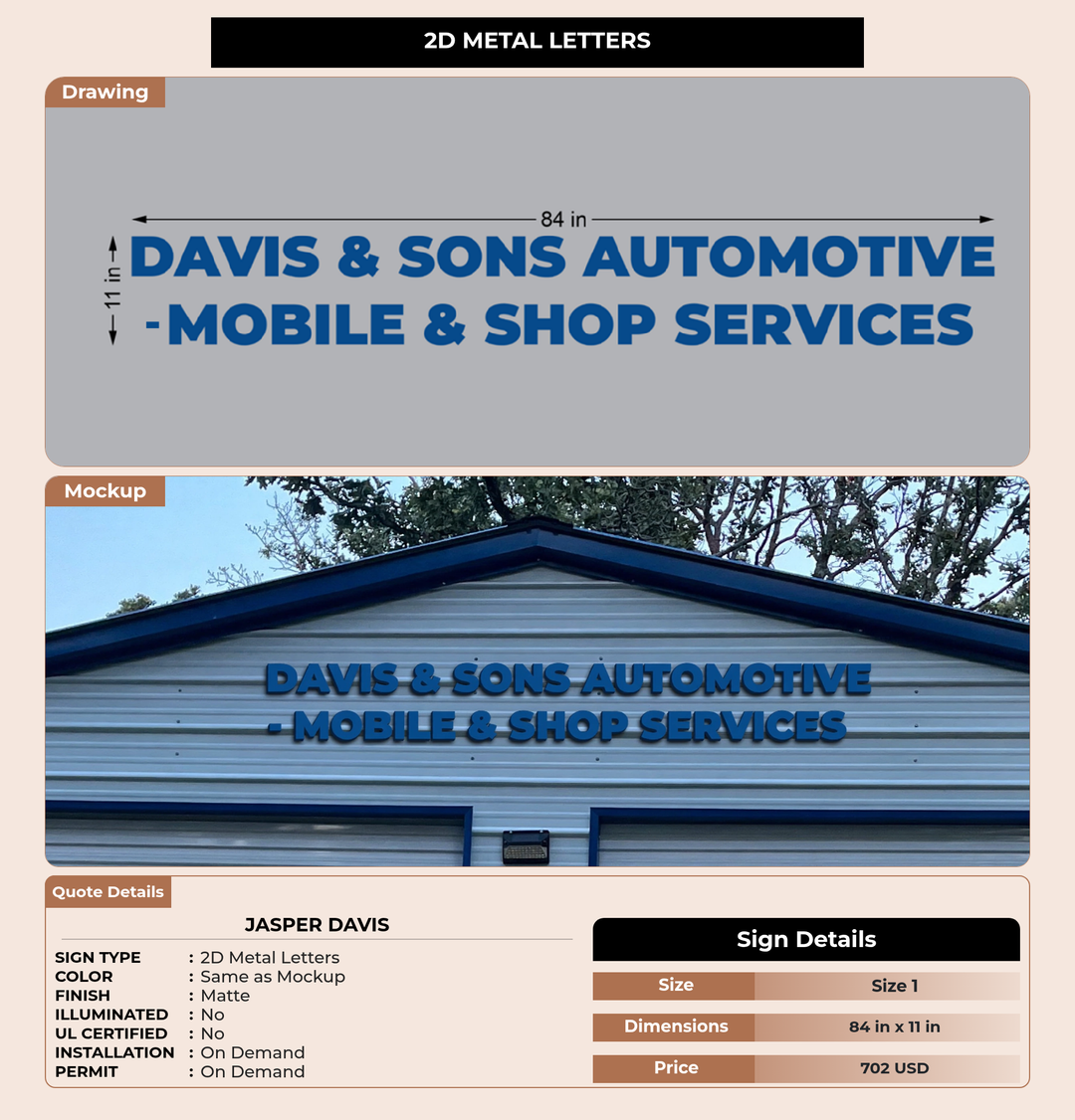 CUSTOM MOCKUP SIGN FOR Jasper Davis