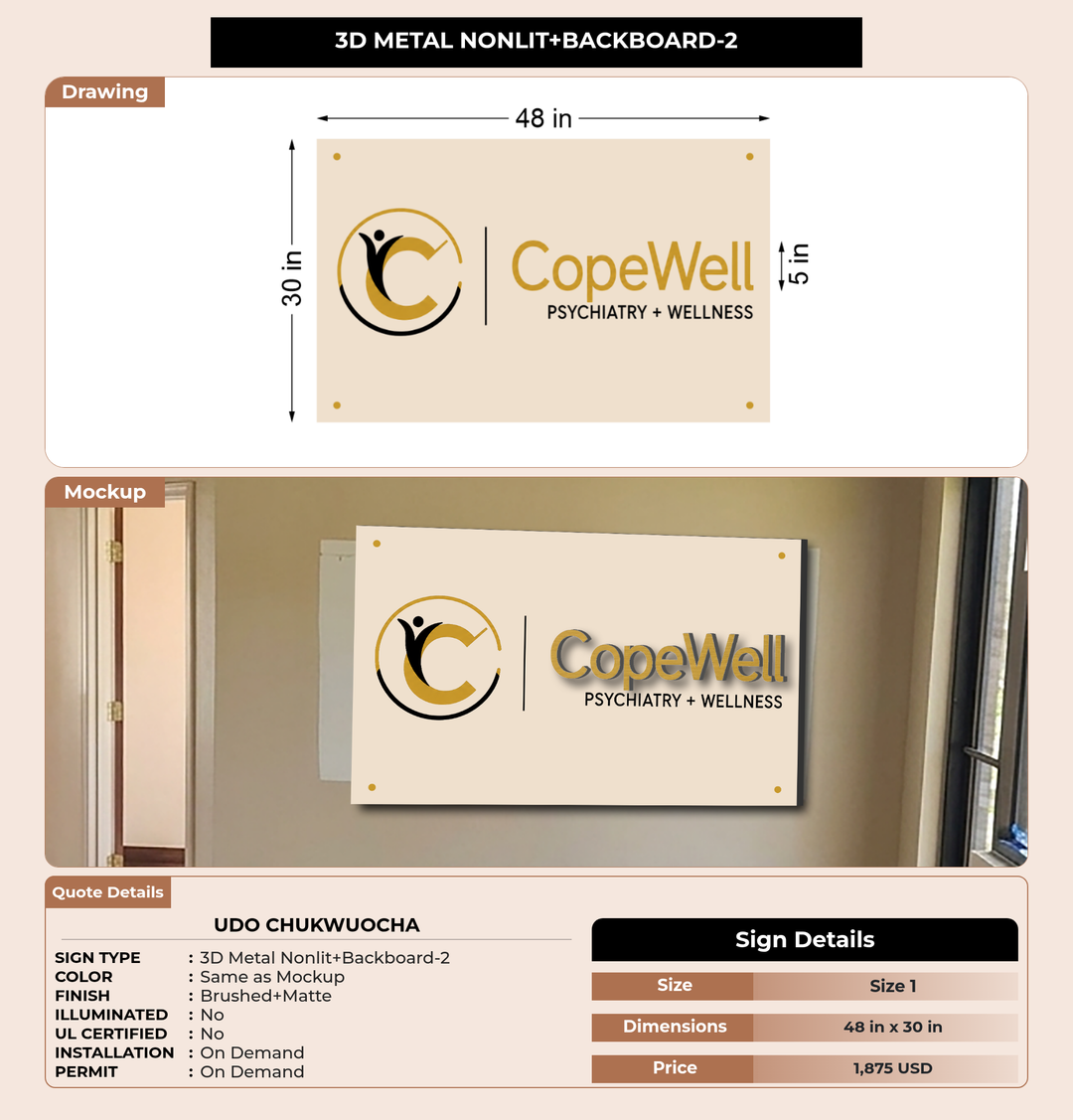 CUSTOM MOCKUP SIGN FOR Udo Chukwuocha