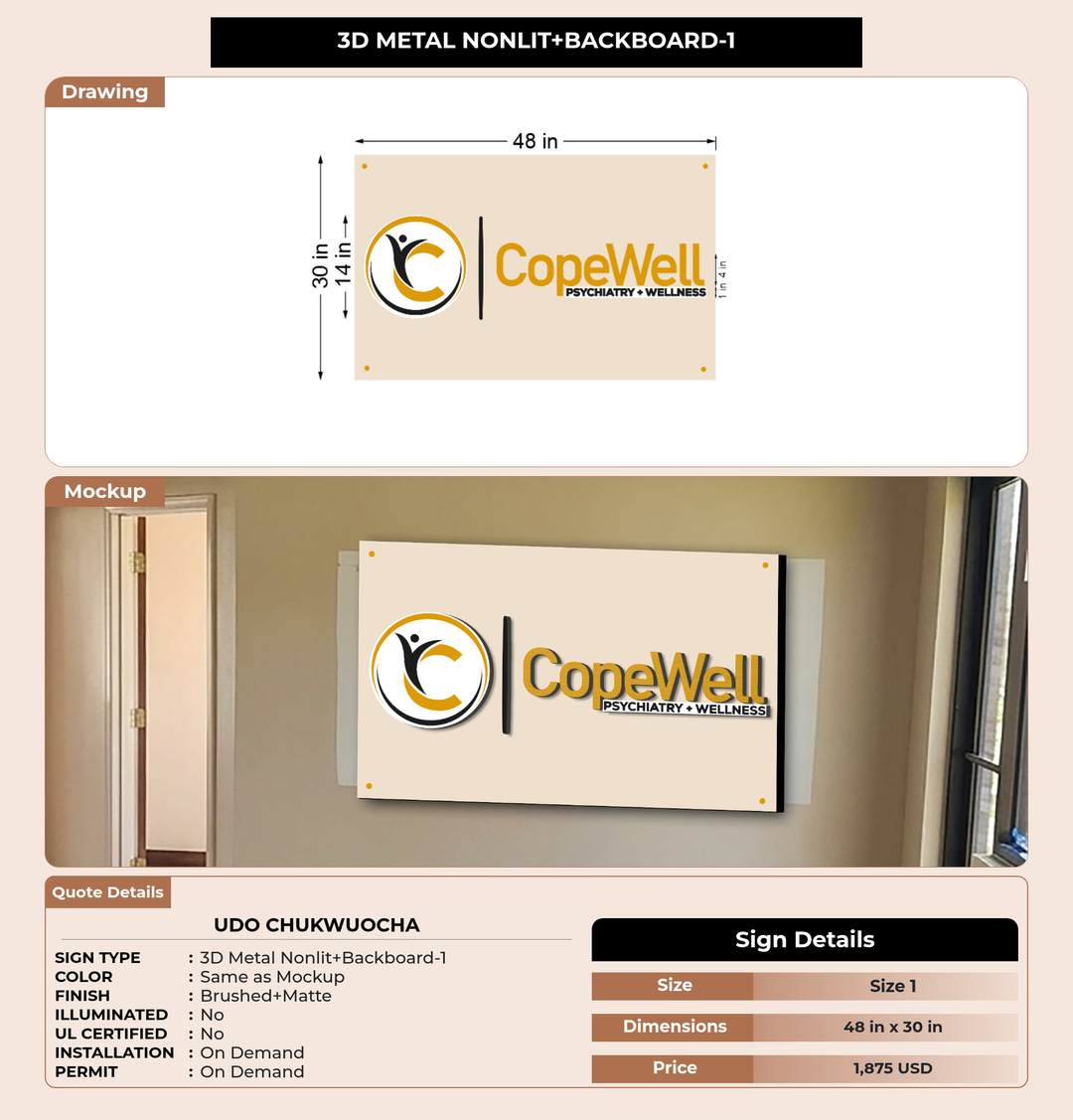 CUSTOM MOCKUP SIGN FOR Udo Chukwuocha