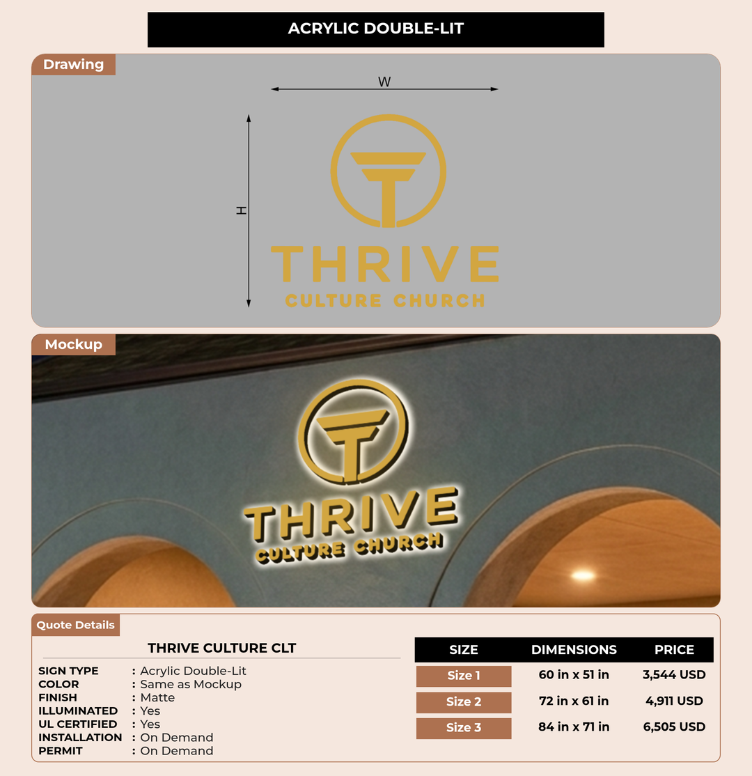 CUSTOM MOCKUP SIGN FOR Thrive Culture CLT