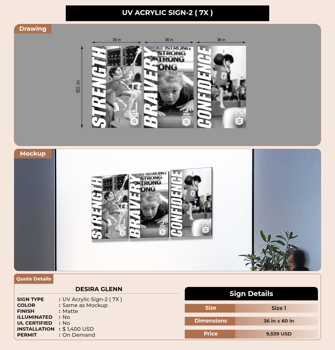 CUSTOM MOCKUP SIGN FOR Desira Glenn