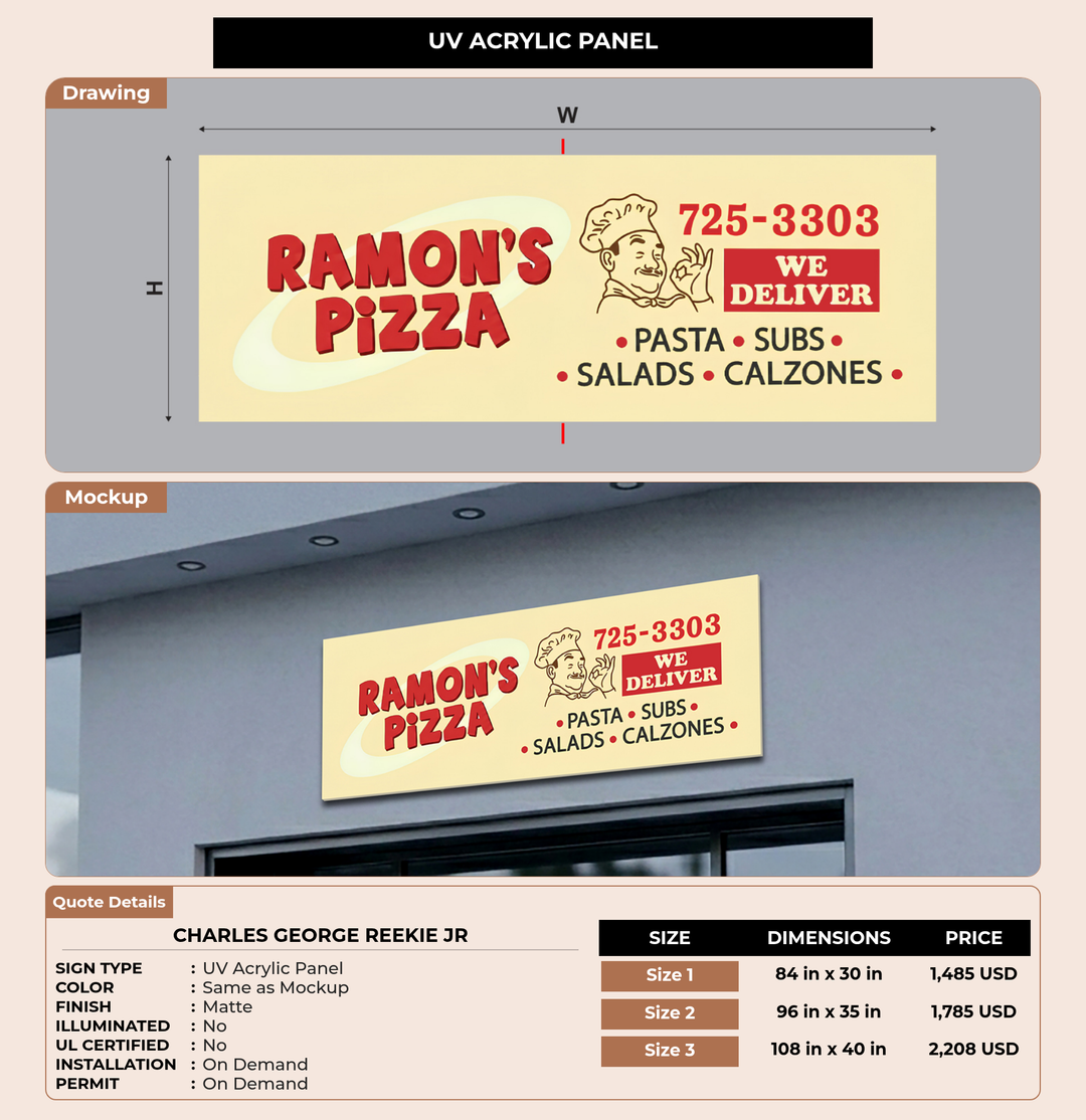 CUSTOM MOCKUP SIGN FOR Charles George Reekie Jr