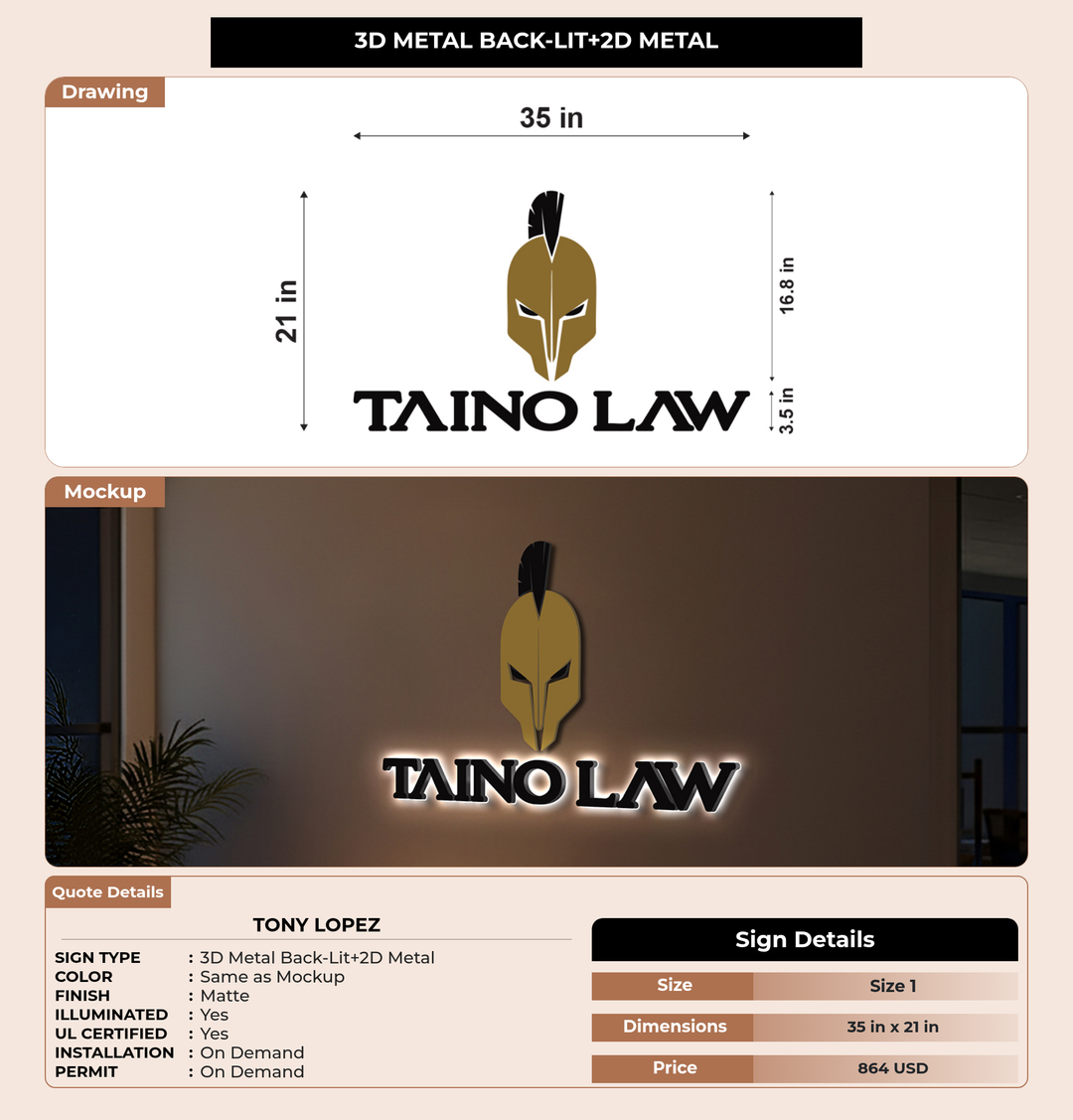 CUSTOM MOCKUP SIGN FOR Tony Lopez