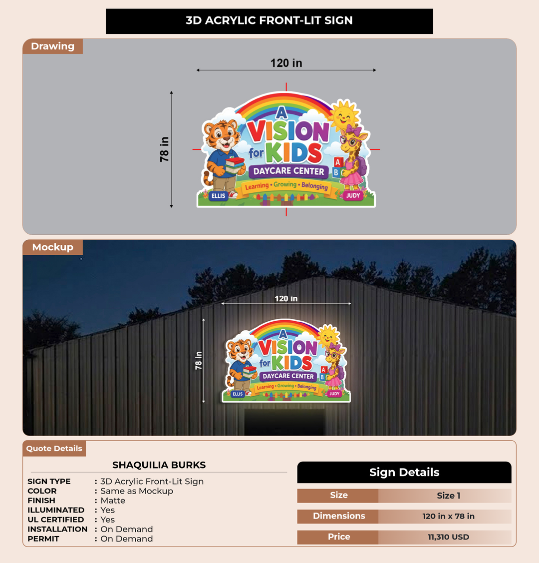 CUSTOM MOCKUP SIGN FOR Shaquilia Burks