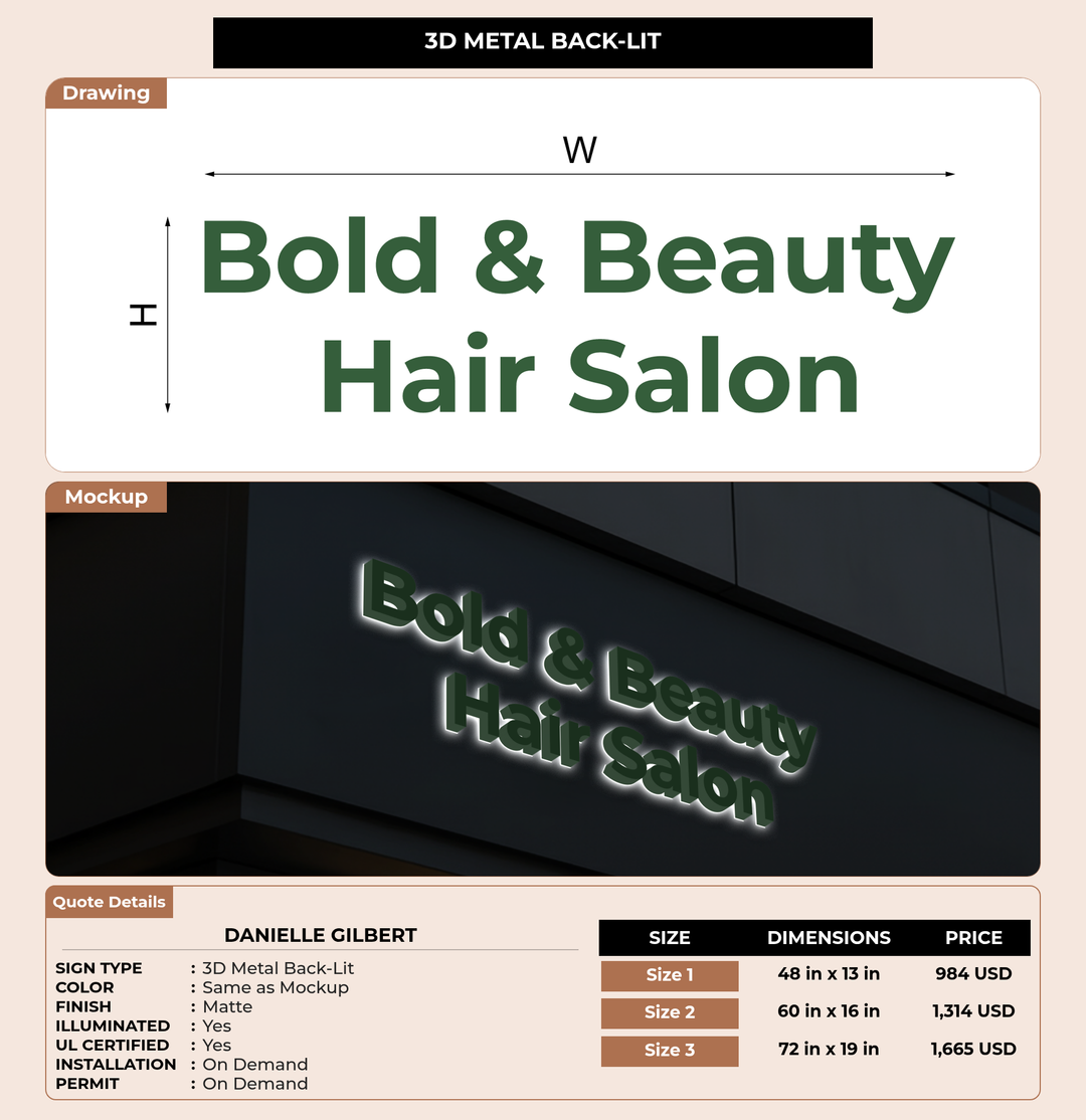 CUSTOM MOCKUP SIGN FOR Danielle Gilbert