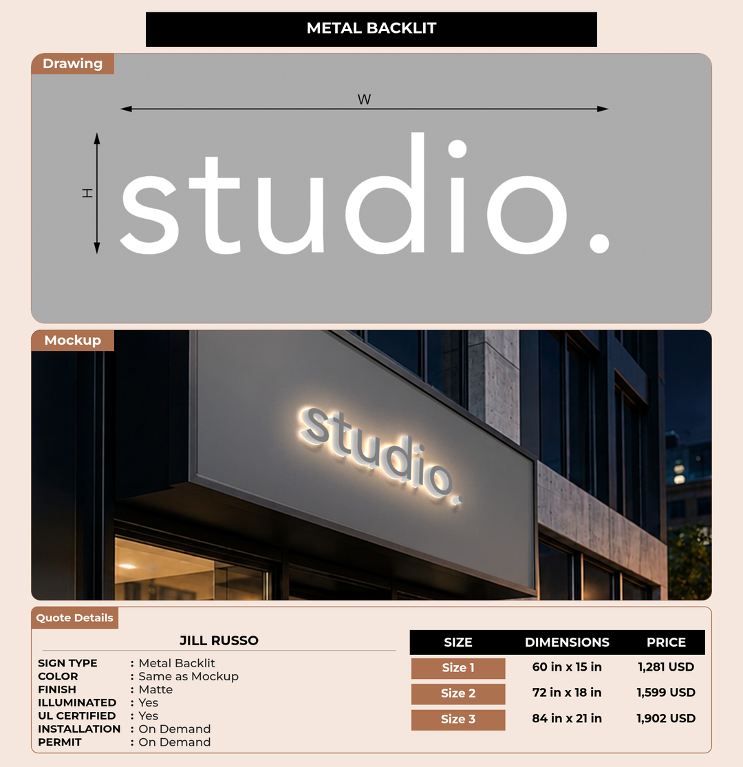 CUSTOM MOCKUP SIGN FOR Jill russo