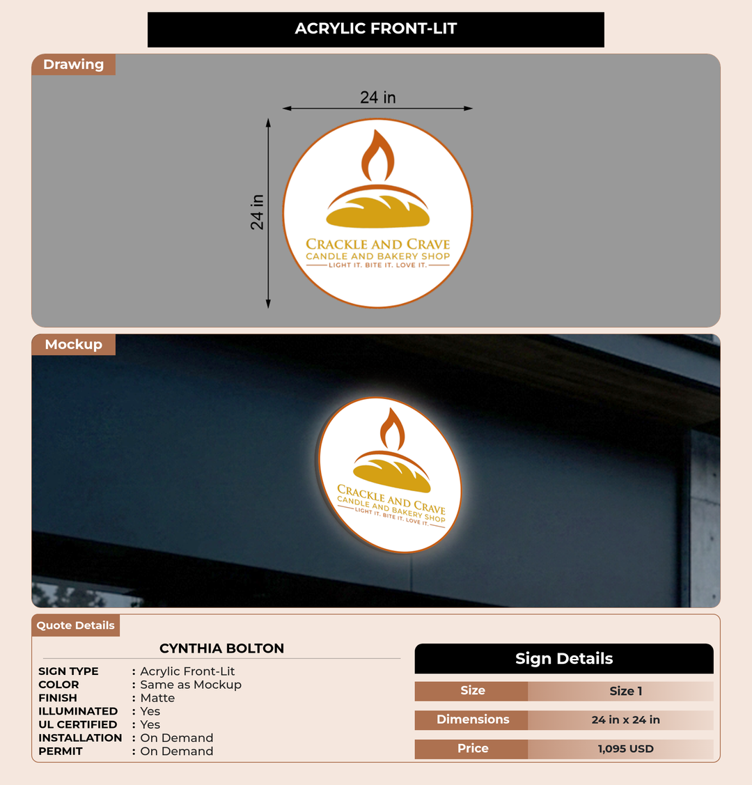 CUSTOM MOCKUP SIGN FOR Cynthia Bolton