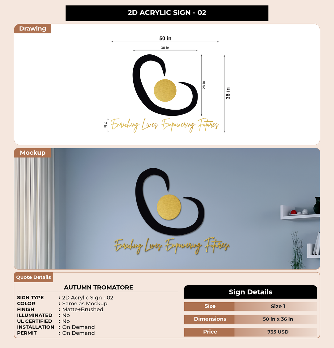 CUSTOM MOCKUP SIGN FOR Autumn Tromatore
