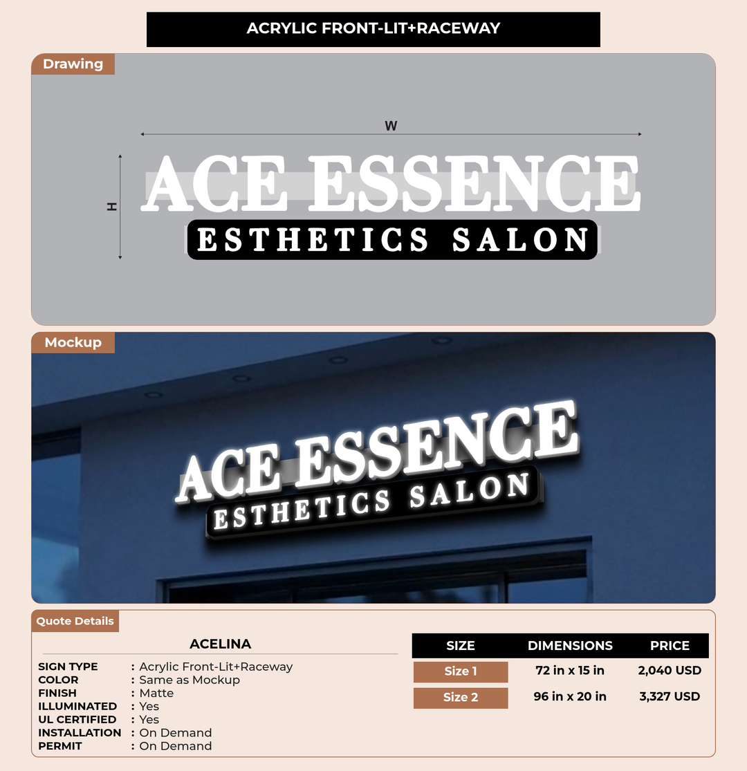 CUSTOM MOCKUP SIGN FOR Acelina