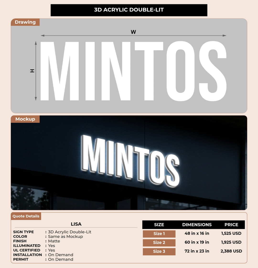 CUSTOM MOCKUP SIGN FOR Lisa