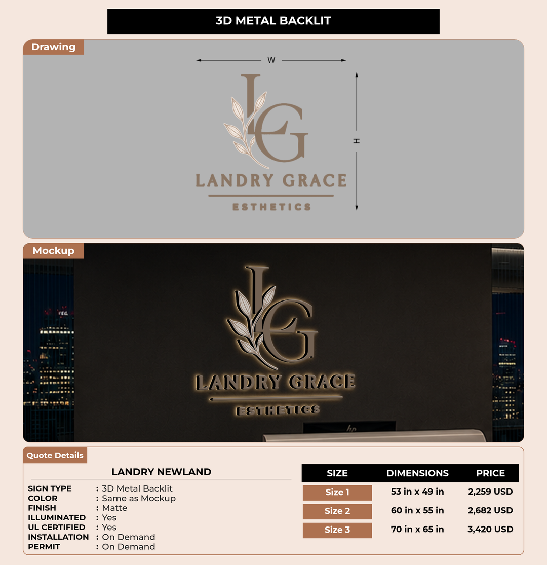 CUSTOM MOCKUP SIGN FOR Landry Newland
