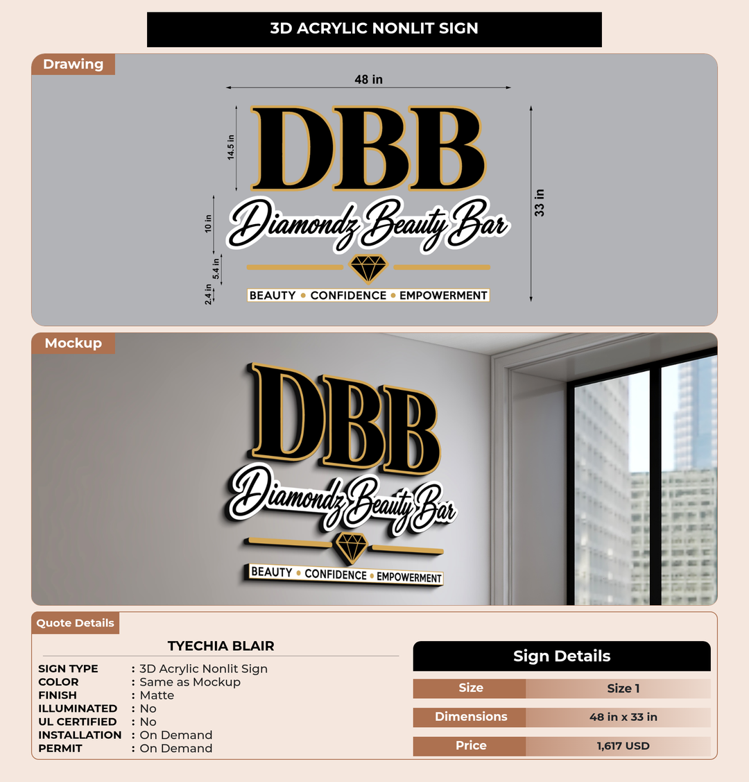CUSTOM MOCKUP SIGN FOR Tyechia Blair