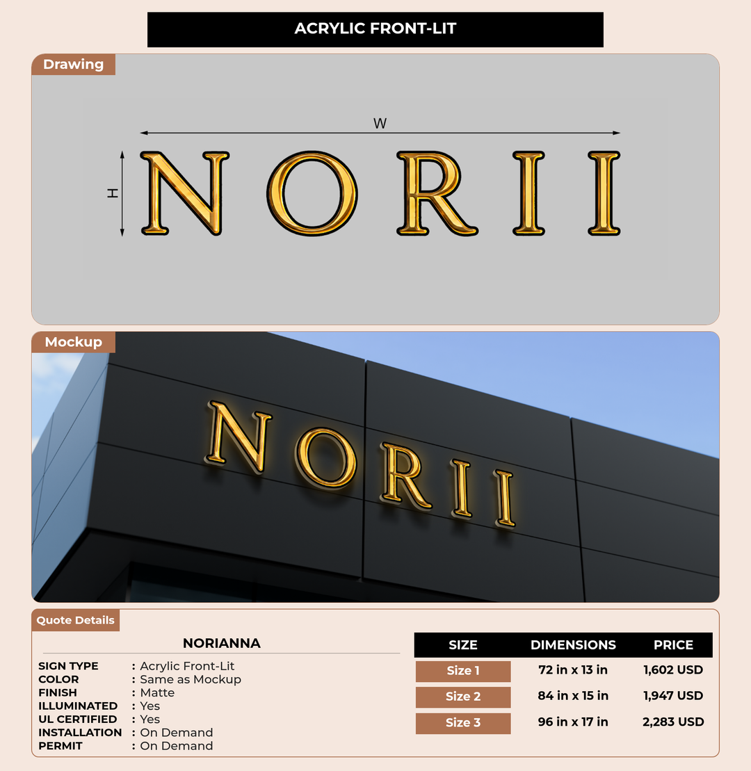 CUSTOM MOCKUP SIGN FOR Norianna