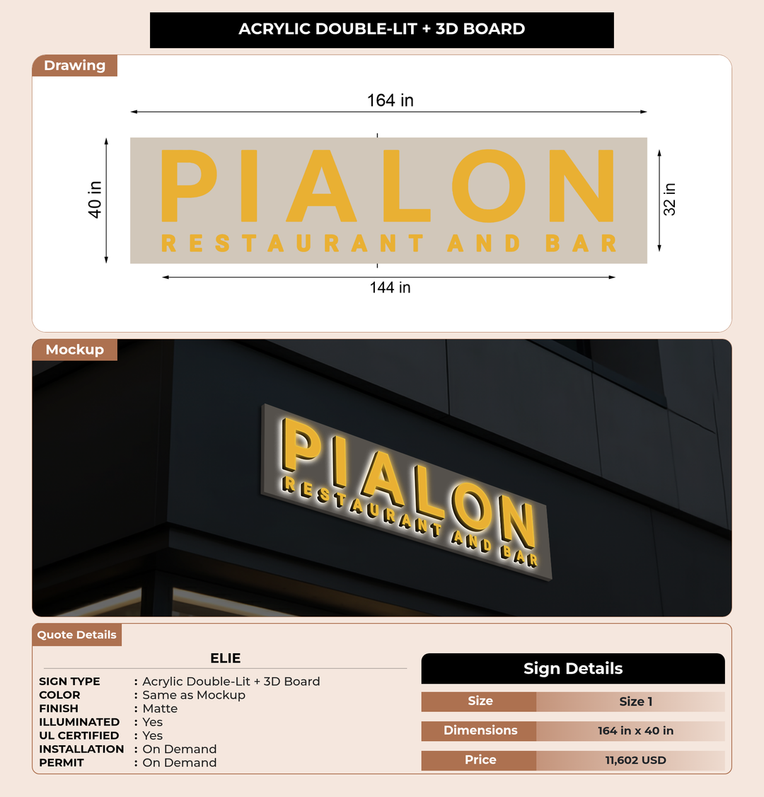 CUSTOM MOCKUP SIGN FOR Elie