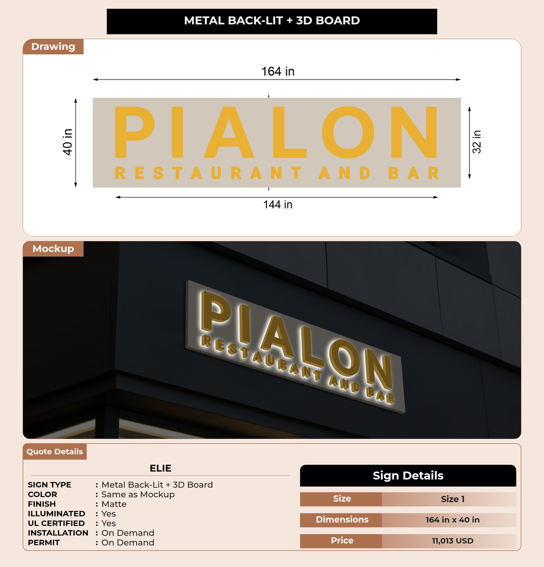 CUSTOM MOCKUP SIGN FOR Elie