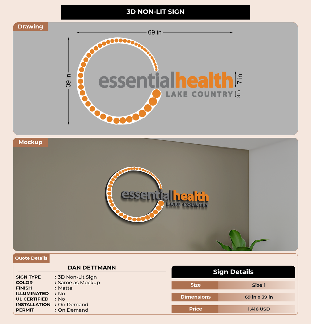 CUSTOM MOCKUP SIGN FOR Dan Dettmann