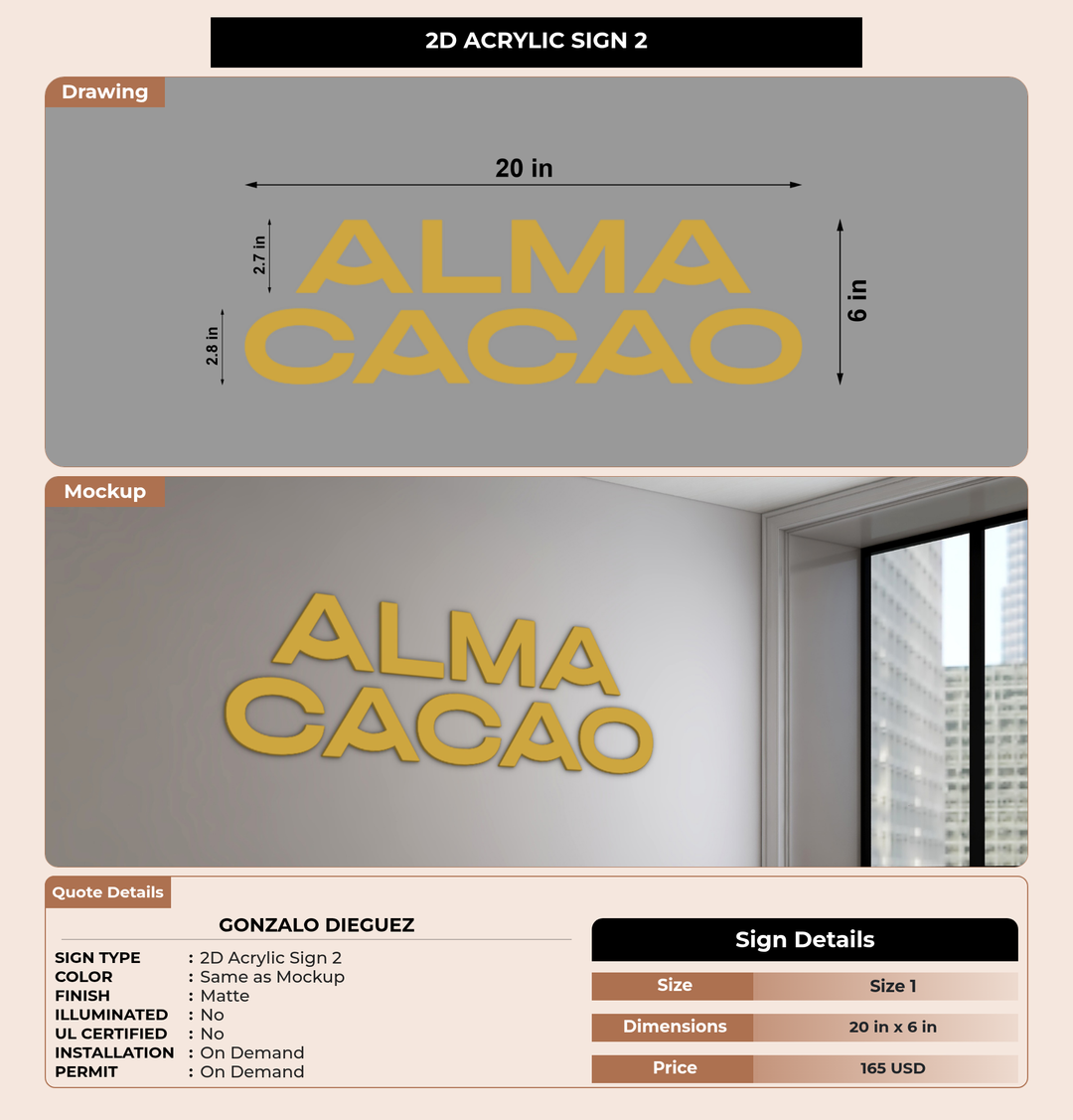 CUSTOM MOCKUP SIGN FOR Gonzalo Dieguez