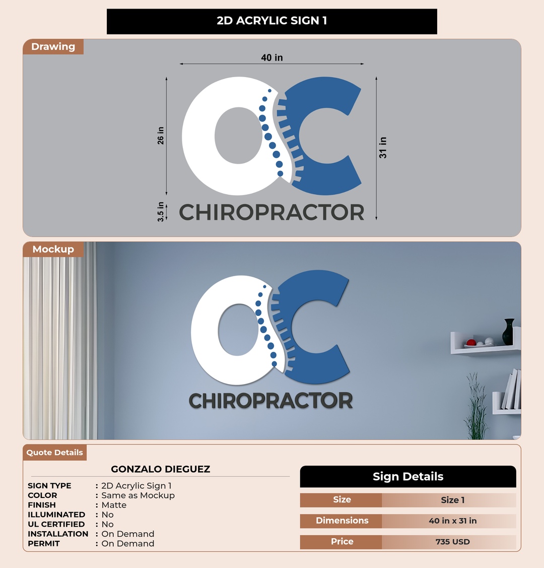 CUSTOM MOCKUP SIGN FOR Gonzalo Dieguez