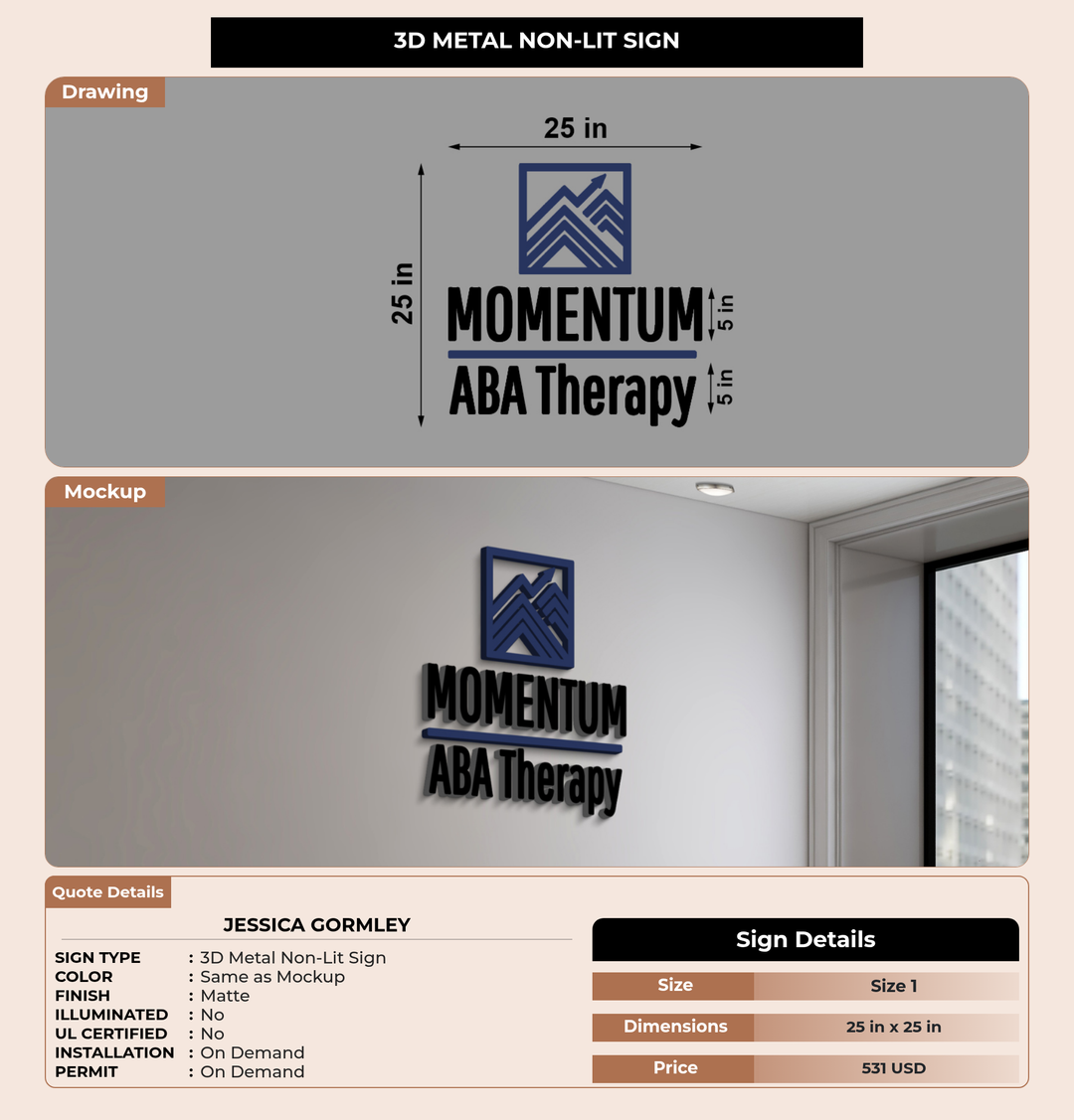 CUSTOM MOCKUP SIGN FOR Jessica Gormley