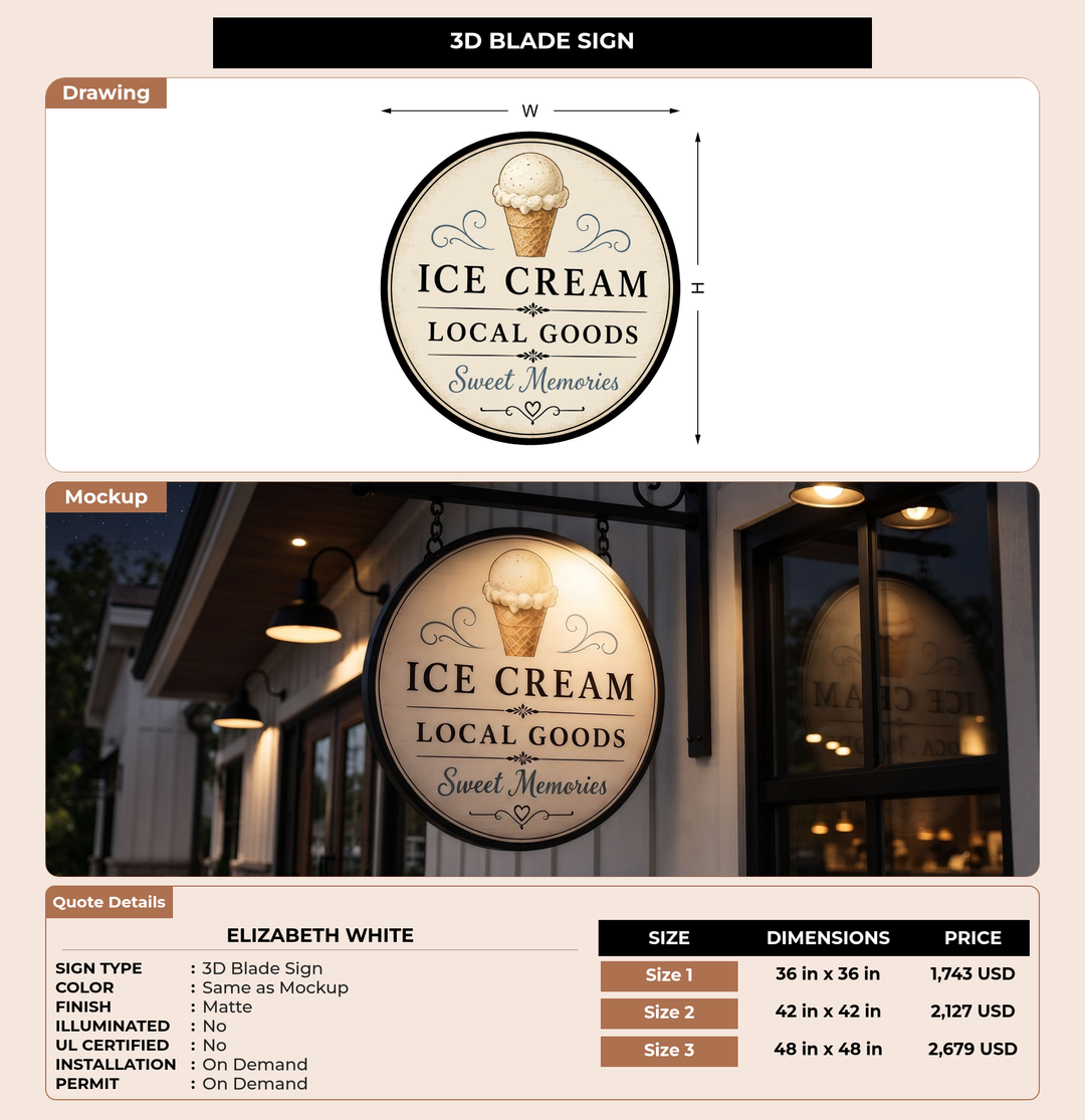 CUSTOM MOCKUP SIGN FOR Elizabeth White