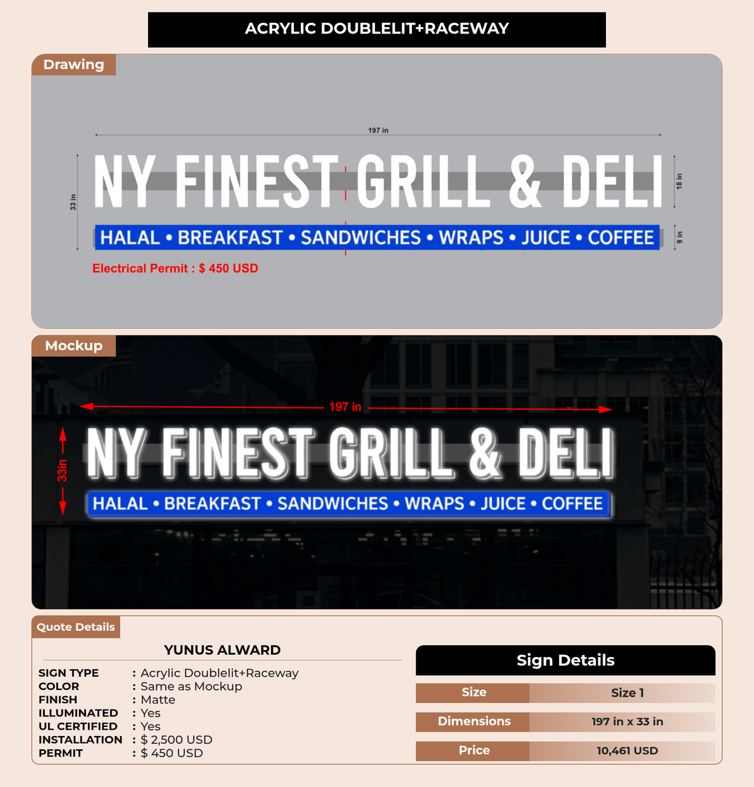 CUSTOM MOCKUP SIGN FOR Yunus Alward (50% Deposit)