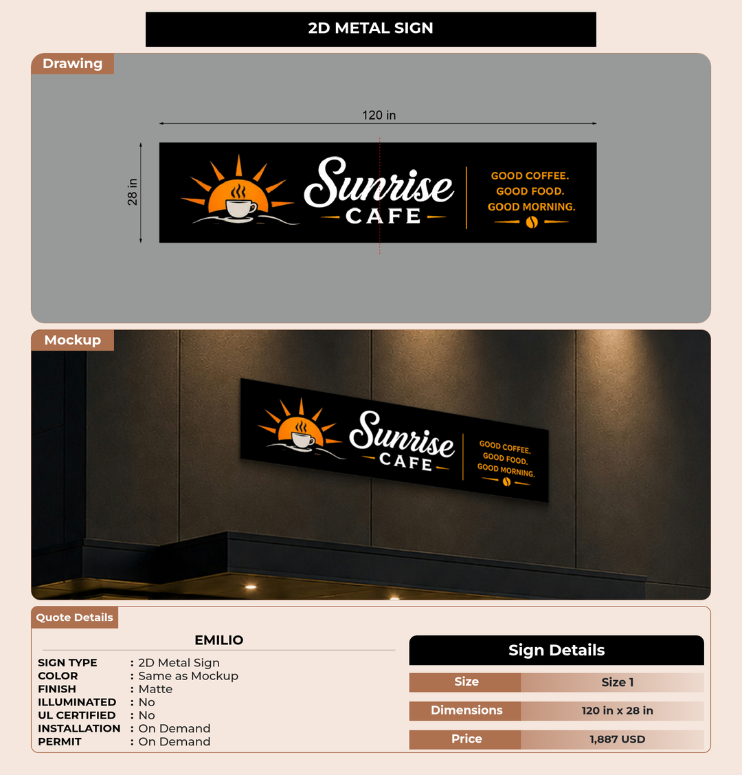 CUSTOM MOCKUP SIGN FOR Emilio